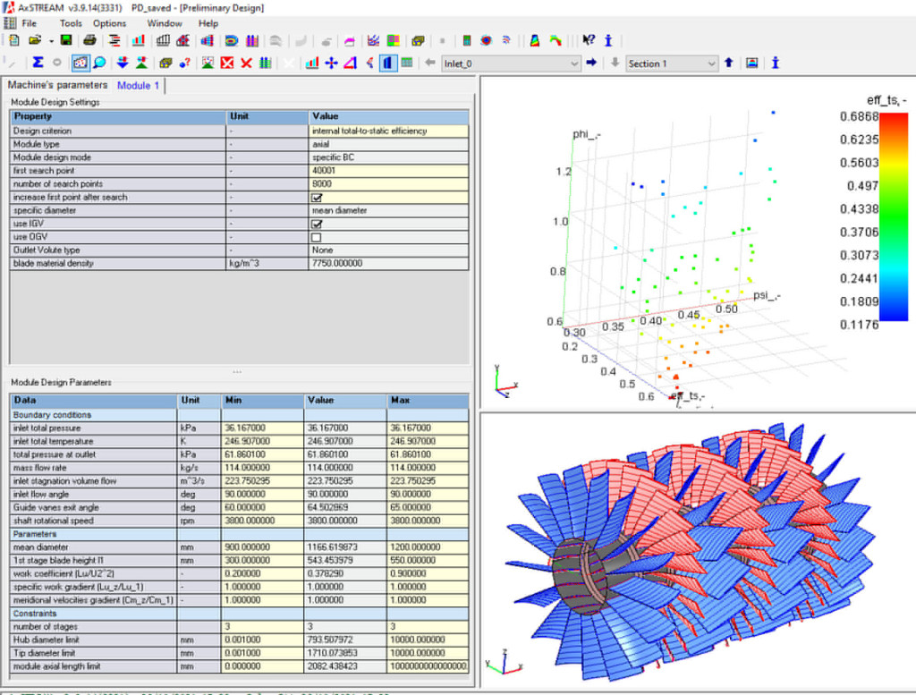 Aero Engine Design - Axial Compressor Generated in AxSTREAM 