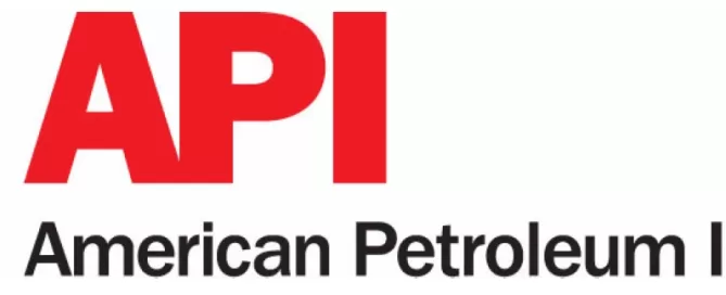 Logo of the American Petroleum Institute with red letters "API" and the full name written below in black.