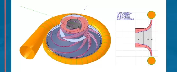 Illustration of a spiral pipe system with two charts showing dimensions and technical specifications.
