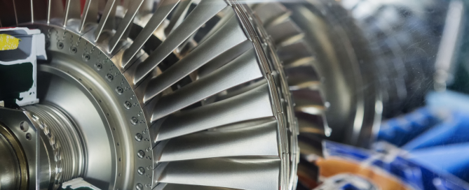 Image of an axial turbine hardware in real life