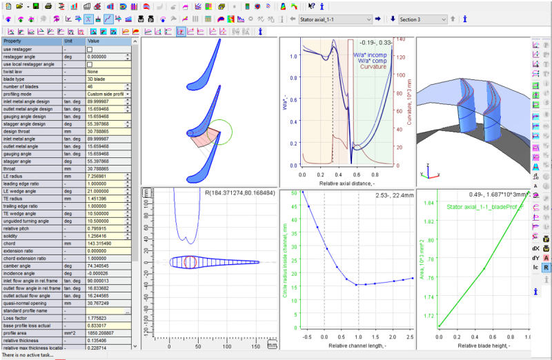 Image of Blade profiling window in AxSTREAM