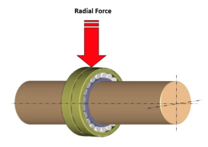 Graphic representing radial forces acting on a bearing