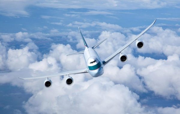 Image of aircraft in flight and motion after gravity analysis with maneuver loads