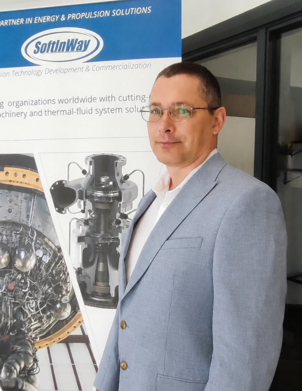 Image of Ievgen Rublevskyi in the UK SoftInWay office