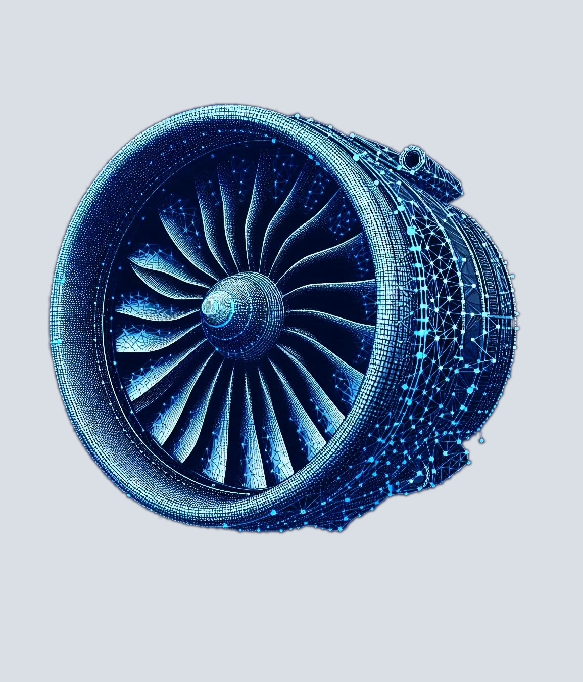 Digital Aero Engine Turbine Illistration of a Digital Aero Engine Turbine in AI