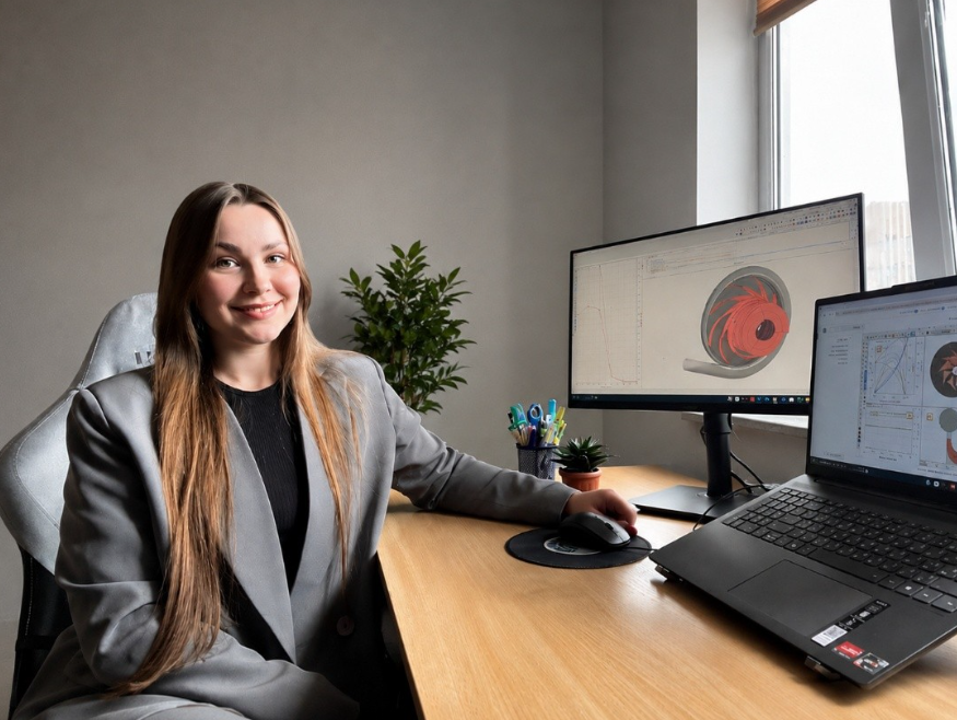 Image of Vladislava Ivaschenko working at SoftInWay as an Engineer in her home office